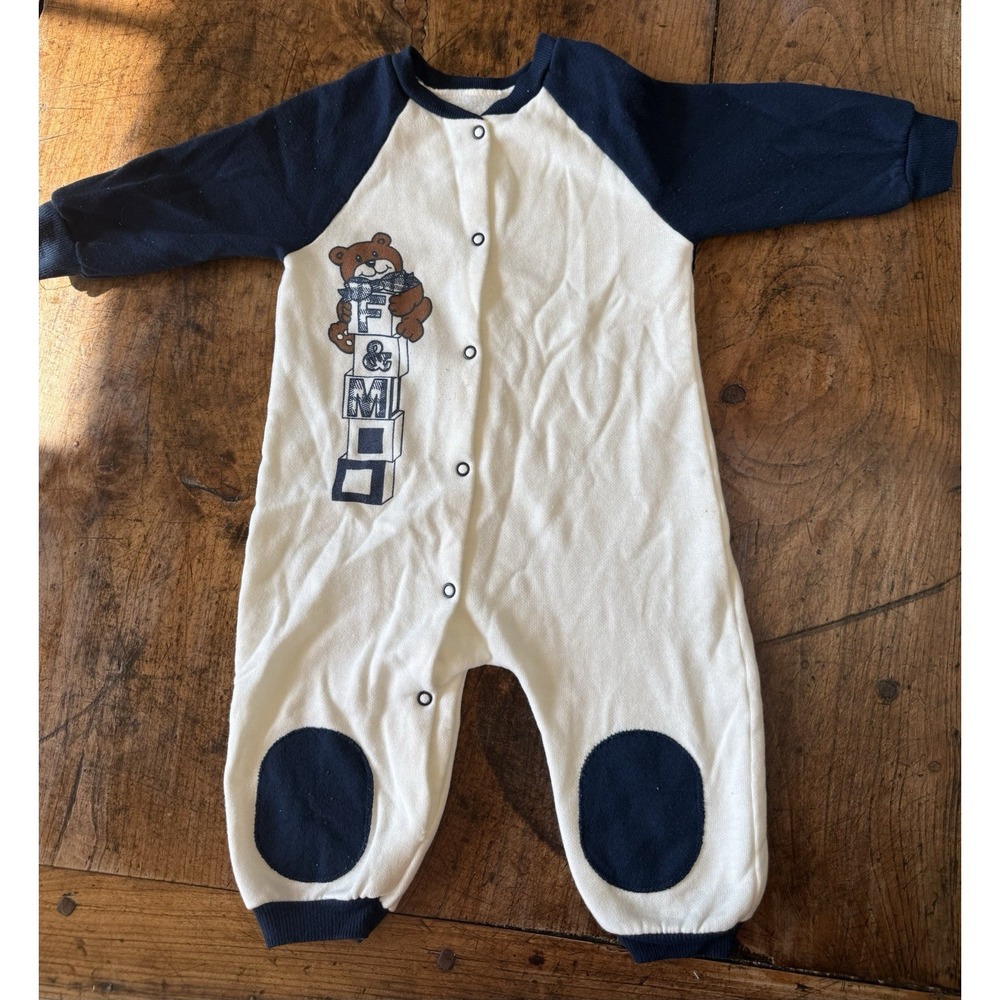 Vintage 90's Franklin and Marshall College F&M Baby Coverall Snaps Lancaster